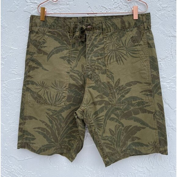 Levis Mens Tie Waist Tropical Print Board Short Khaki Sz 33 - Picture 1 of 10